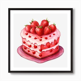 Strawberry Cake 10 Art Print