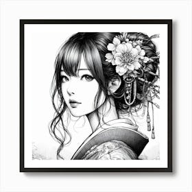 Japanese girl 1 Art Print