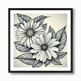 Daisy Tattoo Art Print