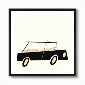 Have A Nice Day Vintage Car Square Art Print