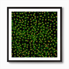 Abstract Green Dots Art Print