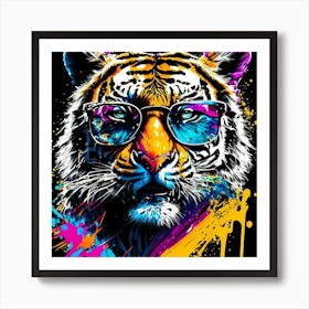 Colourful No Background Tiger Is Wearing A Pair 2023 07 30t202126 Art Print