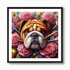 Bulldog Painting 1 Art Print