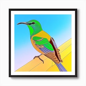 Bird Perched On A Ledge Art Print
