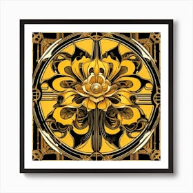 Yellow Lotus Flower Art Print