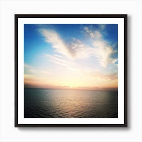 Sunset Over The Sea Art Print