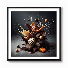 Chocolate splash 1 Art Print