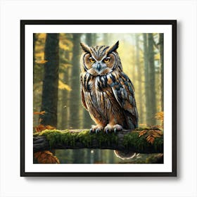 Owl In The Forest 201 Art Print