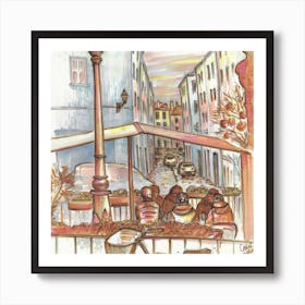 Strolling Lyon Fourviere Streets Square Art Print