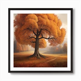 Autumn tree with nice atmosphere Art Print