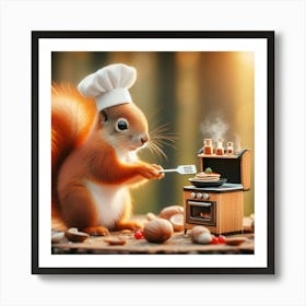 Chef Squirrel 2 Art Print