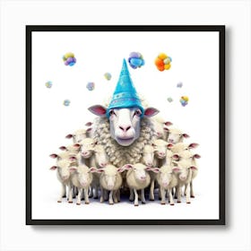 Sheep In A Party Hat Art Print