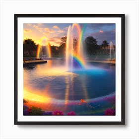 Rainbow Fountain Art Print