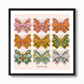 Rainbow Butterflies Art Print