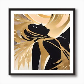 'Abstract Golden Woman' Art Print