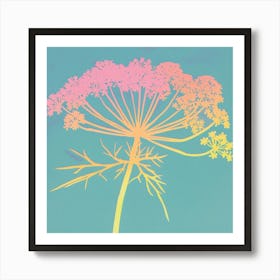 Queen Annes Lace 1 Square Flower Illustration Art Print