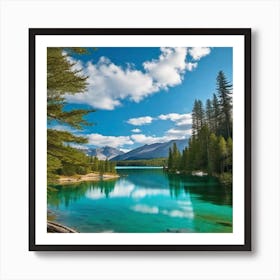 Blue Lake In The Mountains 2 Art Print