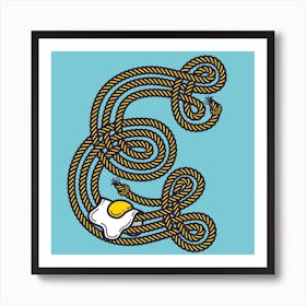 E Egg Dropcap Art Print