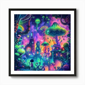 Psychedelic City 6 Art Print