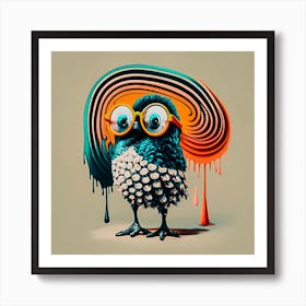 Eye Glass, Owl Eye, Digital Art Art Print