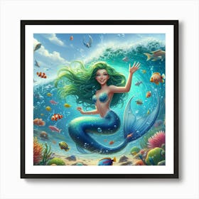 Mermaid Wave Art Print