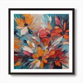 Abstract Flowers 3 Art Print