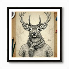 Deer Portrait 8 Art Print