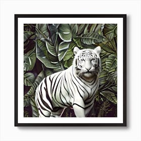 Beautiful White Tiger Art Print