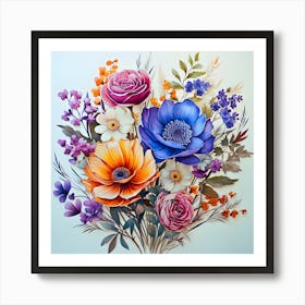 Blooming Brilliance Vibrant Floral Celebration Art Print