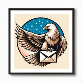 Eagle With Mail Art Print