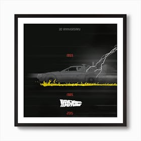 Delorean Back To The Future Movie Square Affiche