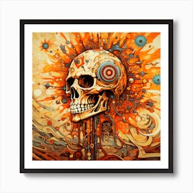 Skull With Gears 1 Art Print