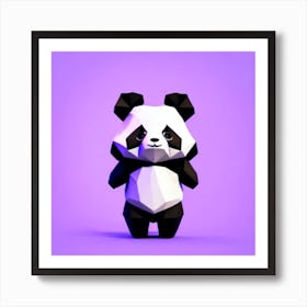 Low Poly Panda Low Poly Creatures Art Print