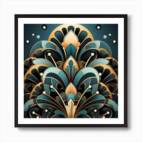 Deco Floral Design Art Print