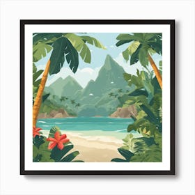 Tropical Landscape Art Print