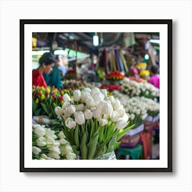 Stockcake Bustling Flower Market 1718939237 Art Print