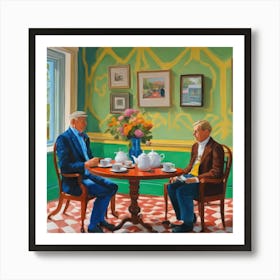 David Hockney Style. British Tea Room Series 4 Art Print