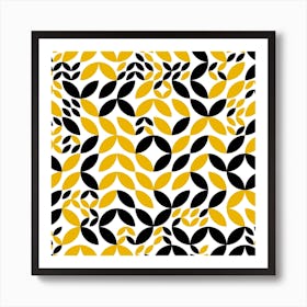 Abstract Black And Yellow Pattern Art Print