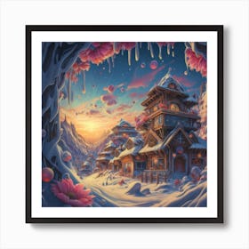 mountain village, 5 Art Print