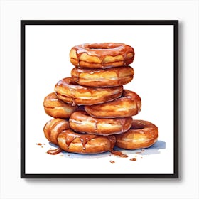 Stack Of Cinnamon Donuts Art Print