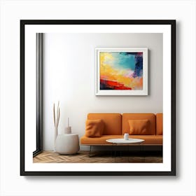 Mock Up Canvas Framed Art Gallery Wall Mounted Textured Print Abstract Landscape Portrait (6) Art Print