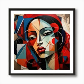 Abstract Shapes Mexican Woman 01 Art Print