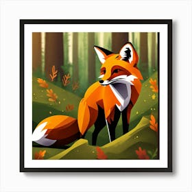 Fox In The Forest 10 Art Print