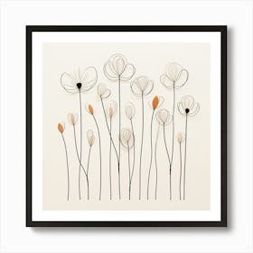 Wire Flowers Wall Art Art Print