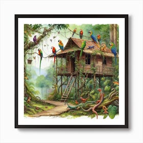 The house in the jungle 1 Art Print