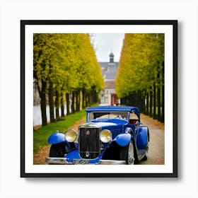 Blue Vintage Car Art Print