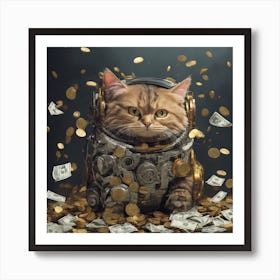 Astronaut Cat Art Print