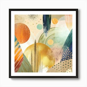 Abstract Painting in Rustic Charm Palette Art Print