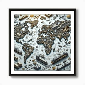 World Map 3 Art Print