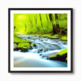 Waterfall In The Forest 1 Art Print